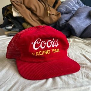 Vintage Coors Racing corduroy trucker hat